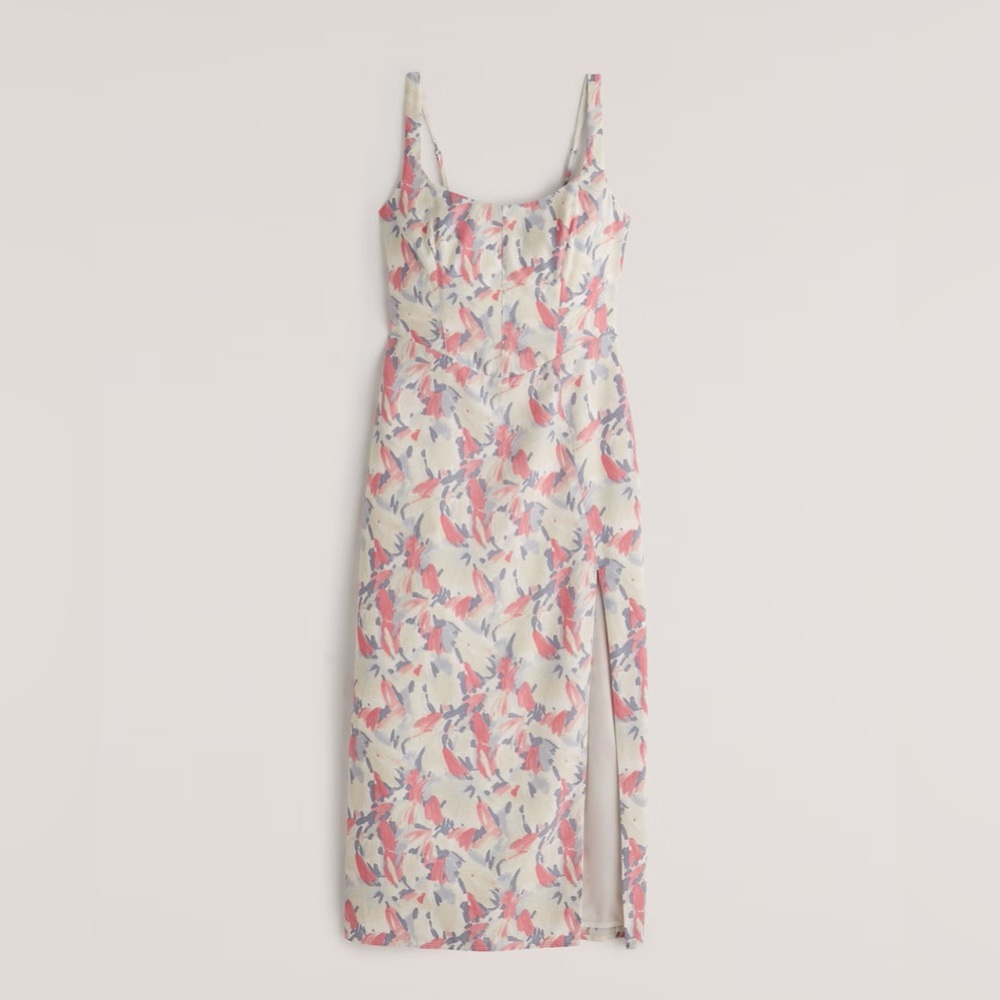Abercrombie & Fitch Corset Seamed Midi Dress